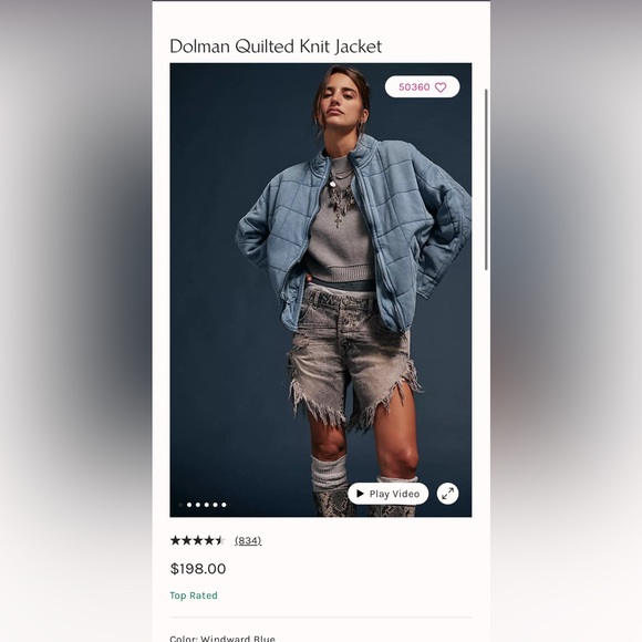 Free People Chloe Dolman Chambray Denim Quilted Jacket size S - Picture 10 of 11